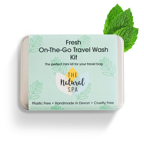 Fresh Mini Travel Wash Kit | Natural “On the Go” Shampoo, Conditioner & Soap Set | Vegan, Plastic-Free Hair Care | Perfect Travel Gift