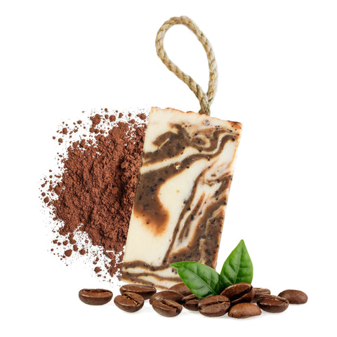 Creamy Coffee Soap Bar - Naturally exfoliating - - 3 different styles