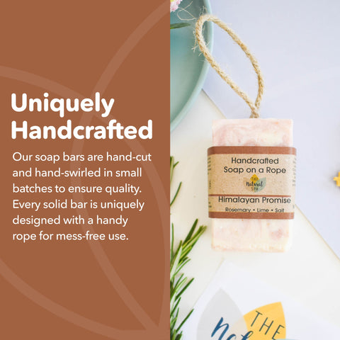 Himalayan Promise Soap Bar | Rosemary Lime & Himalayan Pink Salt Natural Handcrafted Soap | Vegan, Plastic-Free Skincare | 2 Styles Available
