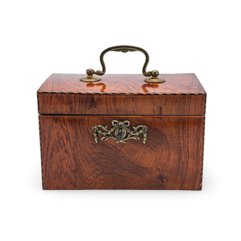 Tea caddy/ box - Boxwood, Satinwood, Walnut