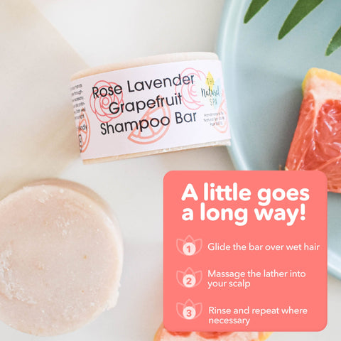 Rose, Lavender & Grapefruit Shampoo Bar | Natural Hair Wash for All Hair Types | Vegan, Plastic-Free Hair Care