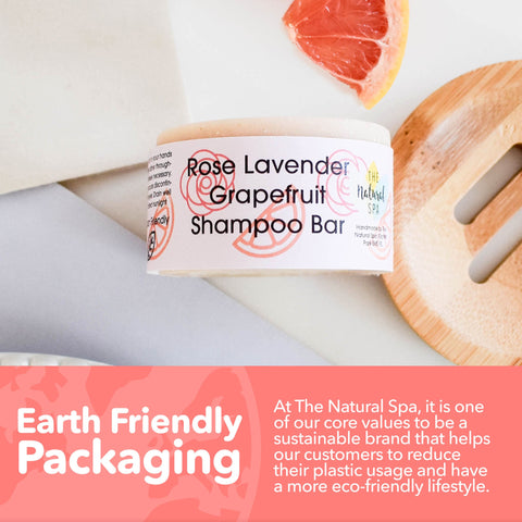 Rose, Lavender & Grapefruit Shampoo Bar | Natural Hair Wash for All Hair Types | Vegan, Plastic-Free Hair Care