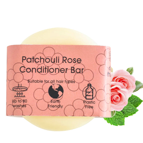 Patchouli Rose Solid Conditioner Bar | Natural Hair Conditioner for Dry, Damaged & Frizzy Hair | Vegan, Plastic-Free Hair Care