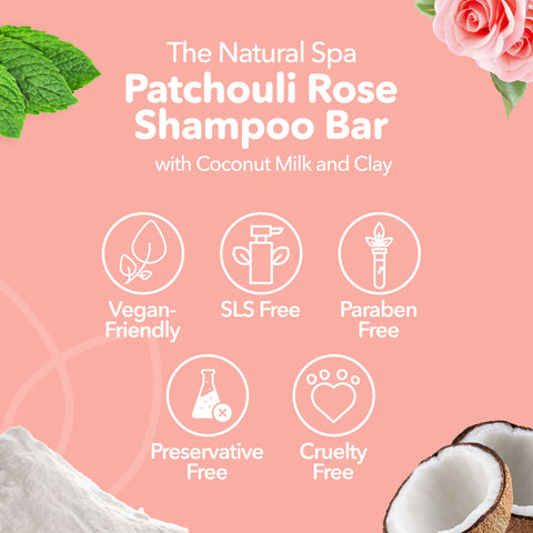 Patchouli Rose Shampoo Bar | Natural Hair Wash for Dry, Damaged & Frizzy Hair | Vegan, Plastic-Free Hair Care