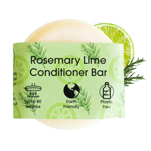 Rosemary & Lime Solid Conditioner Bar | Natural Hair Conditioner for All Hair Types | Vegan, Plastic-Free Hair Care