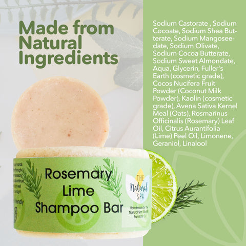 Rosemary & Lime Shampoo Bar | Natural Hair Wash for All Hair Types | Vegan, Plastic-Free Hair Care