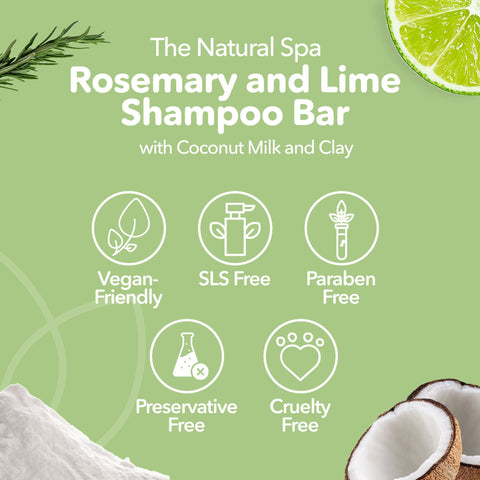 Rosemary & Lime Shampoo Bar | Natural Hair Wash for All Hair Types | Vegan, Plastic-Free Hair Care