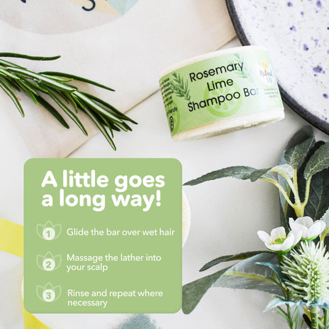 Rosemary & Lime Shampoo Bar | Natural Hair Wash for All Hair Types | Vegan, Plastic-Free Hair Care
