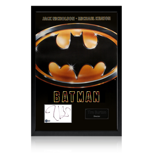 Tim Burton Signed Batman Index Card Iconic Frame (AFTAL Authentication)