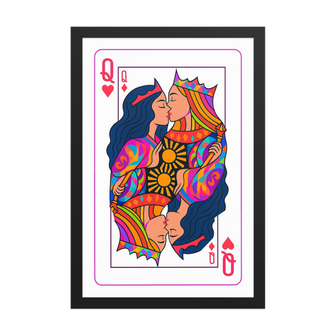 Two Queens Kissing Framed Poster