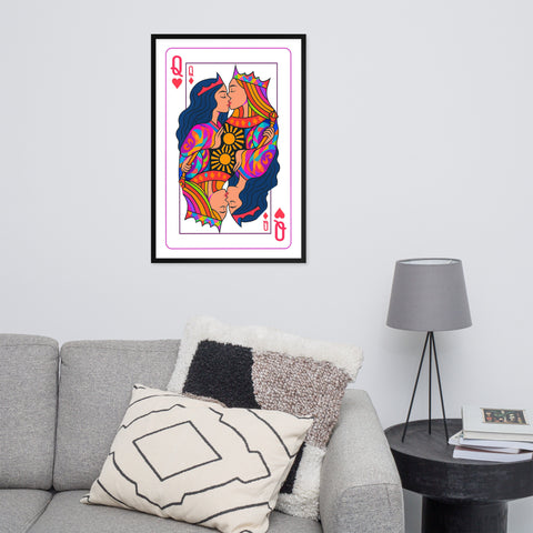 Two Queens Kissing Framed Poster