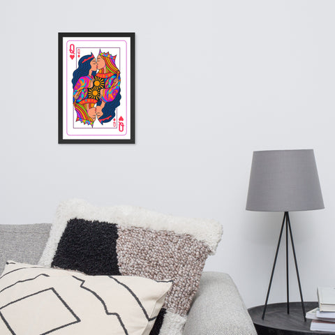Two Queens Kissing Framed Poster