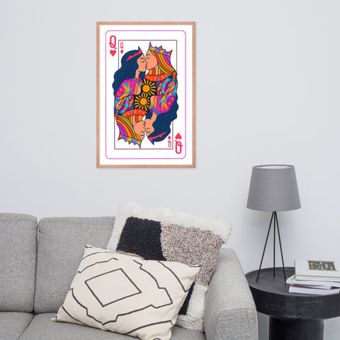 Two Queens Kissing Framed Poster