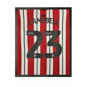 Tyrese Campbell Signed Sheffield United 24/25 Shirt Compact Frame