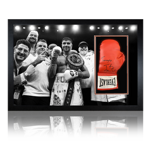 Tyson Fury, Tommy Fury & John Fury Signed Red Glove Iconic Frame