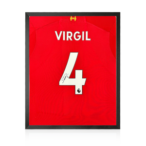Virgil van Dijk Signed Liverpool Shirt Compact Frame
