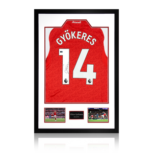 Viktor Gyökeres Signed Arsenal Shirt Premium Frame (ACG Cert)