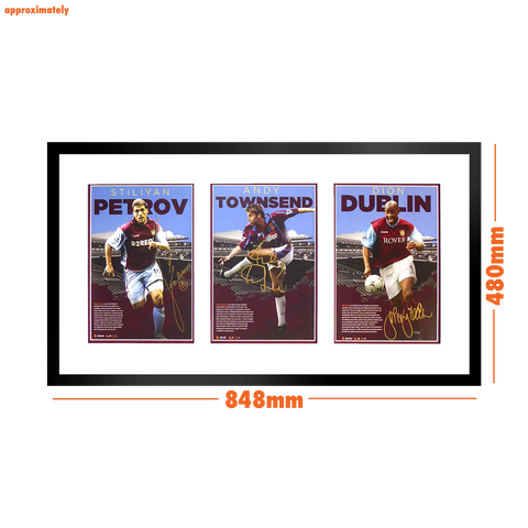 Stiliyan Petrov, Andy Townsend, Dion Dublin Signed Aston Villa Deluxe Mount Frame