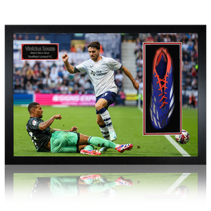 Vini Souza Signed & Match-Worn Sheffield United Boot Iconic Frame #2