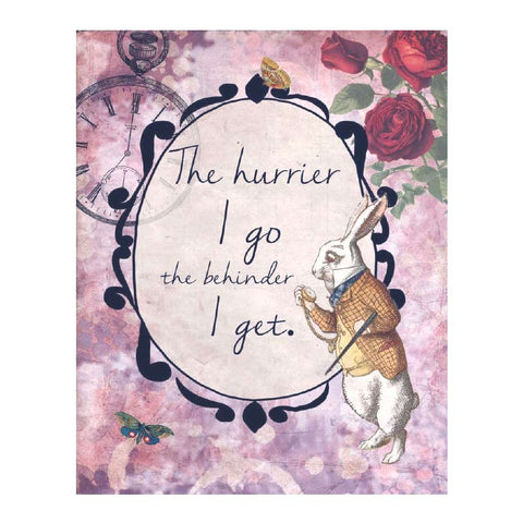 Vintage Alice In Wonderland The Hurrier Metal Wall Sign