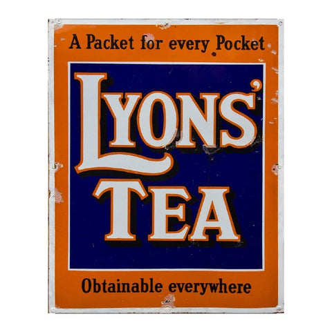 Vintage Lyons Tea Metal Advertising Wall Sign