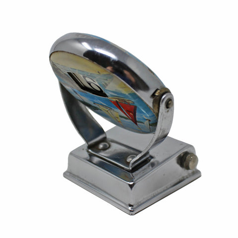 Vintage Calendar Perpetual Tinplate and Chrome Yacht Boats Design Marine Rotating Head