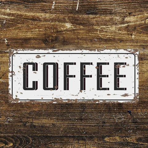 Vintage Distressed Effect Metal Coffee Sign