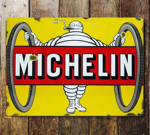 Vintage Michelin Bicycle Tyres Metal Wall Sign