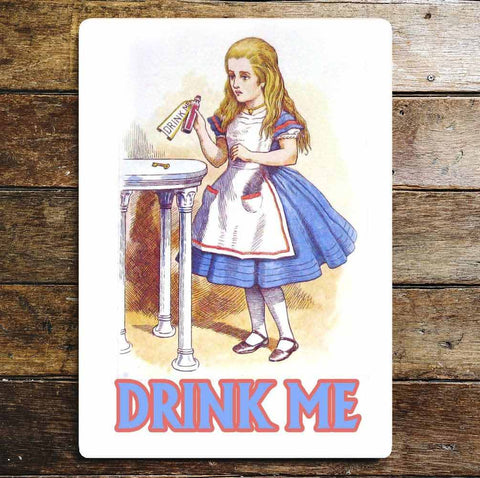 Vintage Style Alice in Wonderland Drink Me Sign