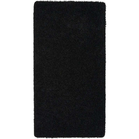 Waschbarer schwarzer Shaggy-Teppich
