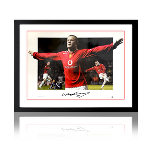 Wayne Rooney Signed Manchester United Deluxe Mount Frame
