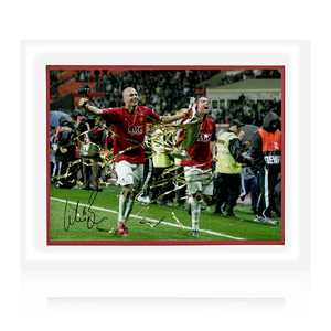 Wes Brown Signed Manchester United Image Deluxe Mount