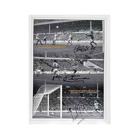 Kenny Hibbitt, John Richards & Andy Gray Signed Wolverhampton Wanderers 16x12