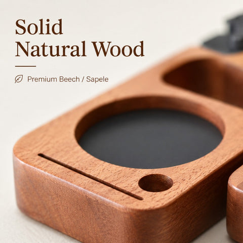 Wooden Portafilter Holder & Espresso Tamper Station