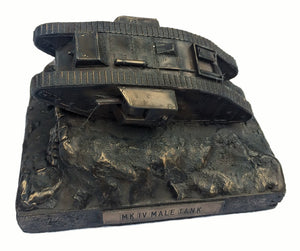 World War One Mark IV Male Tank 1/72 Cold Cast Bronze Military Statue
