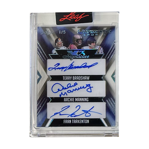 Leaf X3 Signature Terry Bradshaw, Archie Manning & Fran Tarkenton 1/5