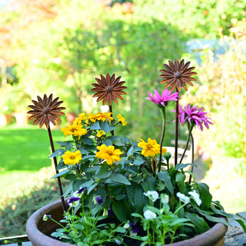 Metal Flower Garden Sculptures