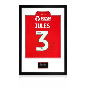 Zak Jules Match-Worn & Signed Rotherham United Shirt Premium Frame