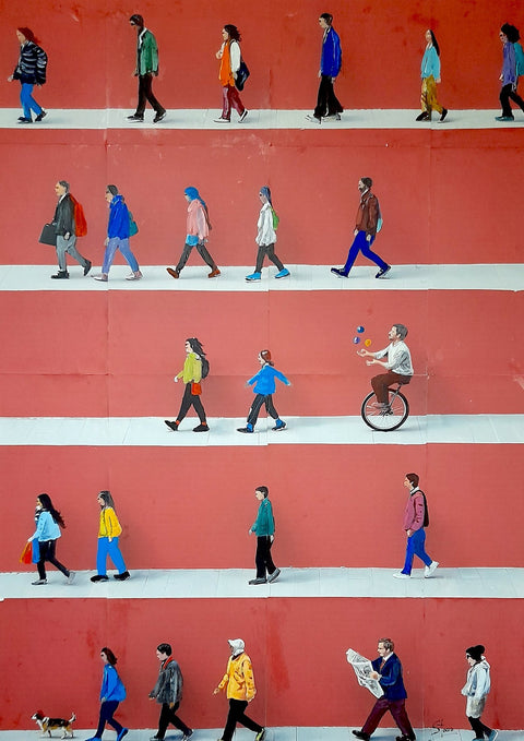 Giorgio Stocco - People walking 97-opera unica