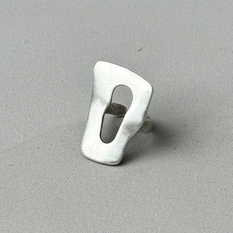 Oversized Abstract Statement Silver Ring