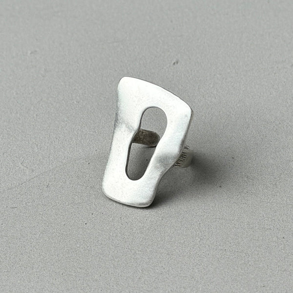Oversized Abstract Statement Silver Ring