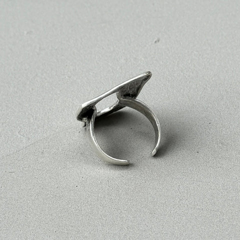 Oversized Abstract Statement Silver Ring