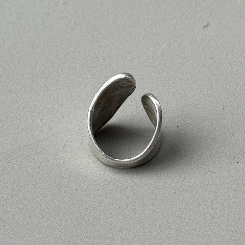 Abstract Asymmetric Silver Ring