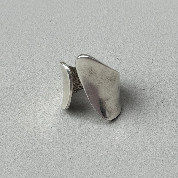 Abstract Asymmetric Silver Ring