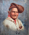 Achille Petrocelli (1861 - 1929) - Neapolitan Farmer Smoking a Pipe