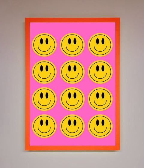 Acid Smile Faces Framed Poster