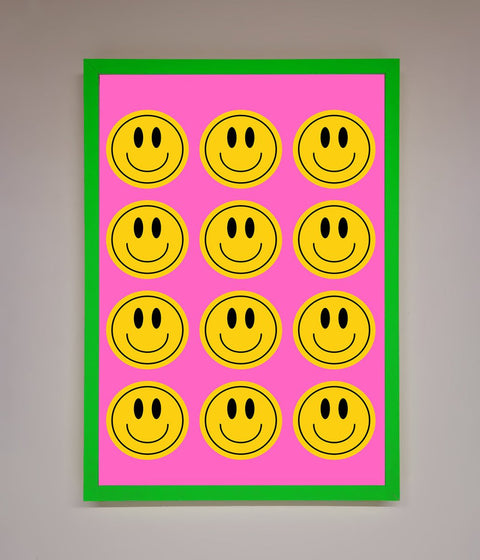 Acid Smile Faces Framed Poster