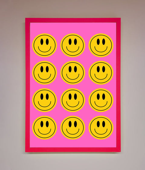 Acid Smile Faces Framed Poster