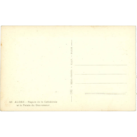 Alger, Algeria - Façade of the Cathedral and Governor's Palace Postcard