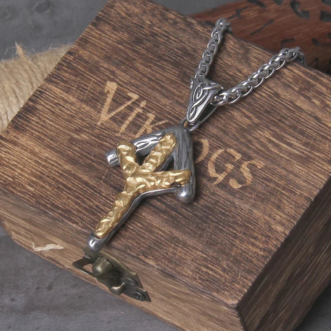 Algiz Tiwaz Bindrune Norse Viking Amulet